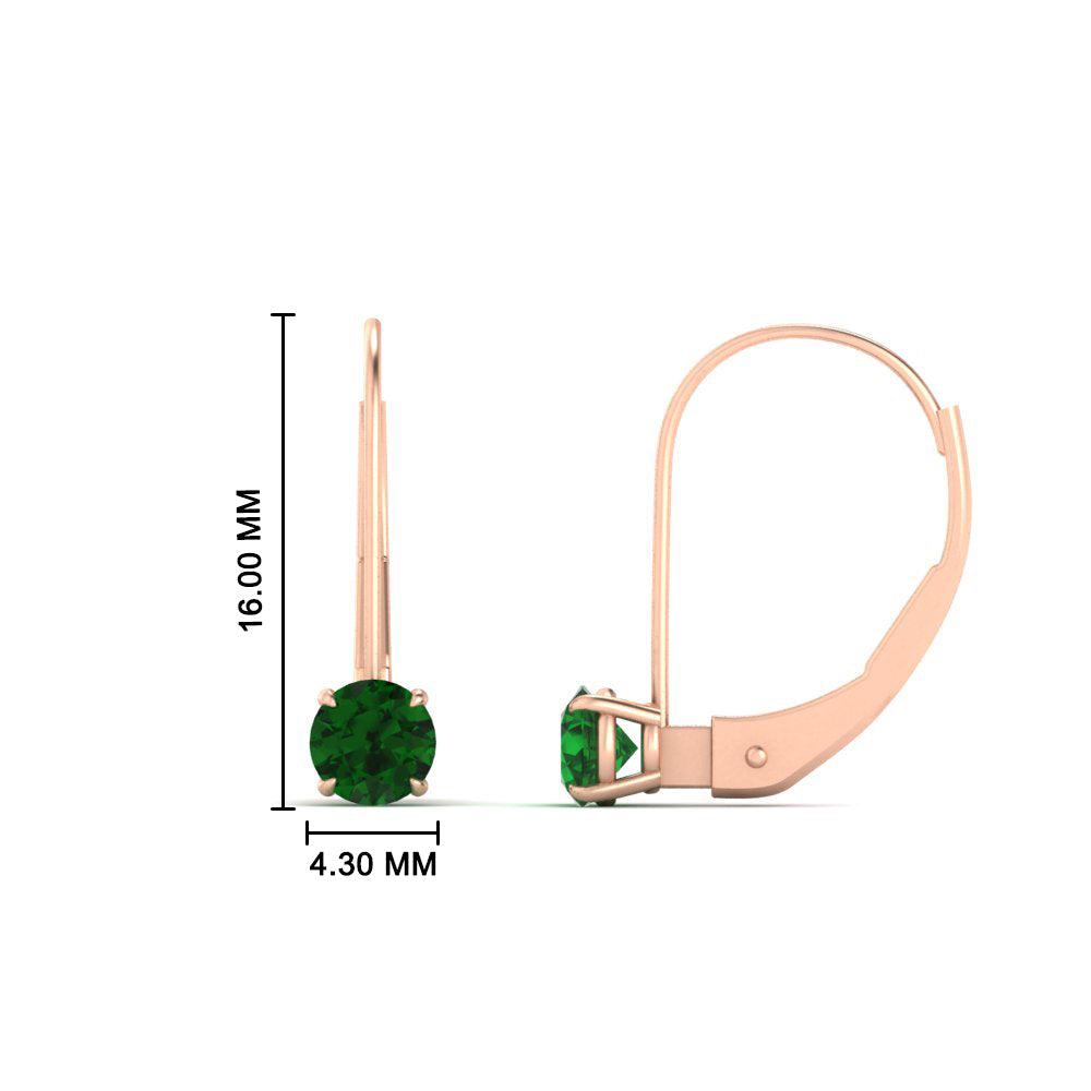 Small Round Diamond Leverback Earrings