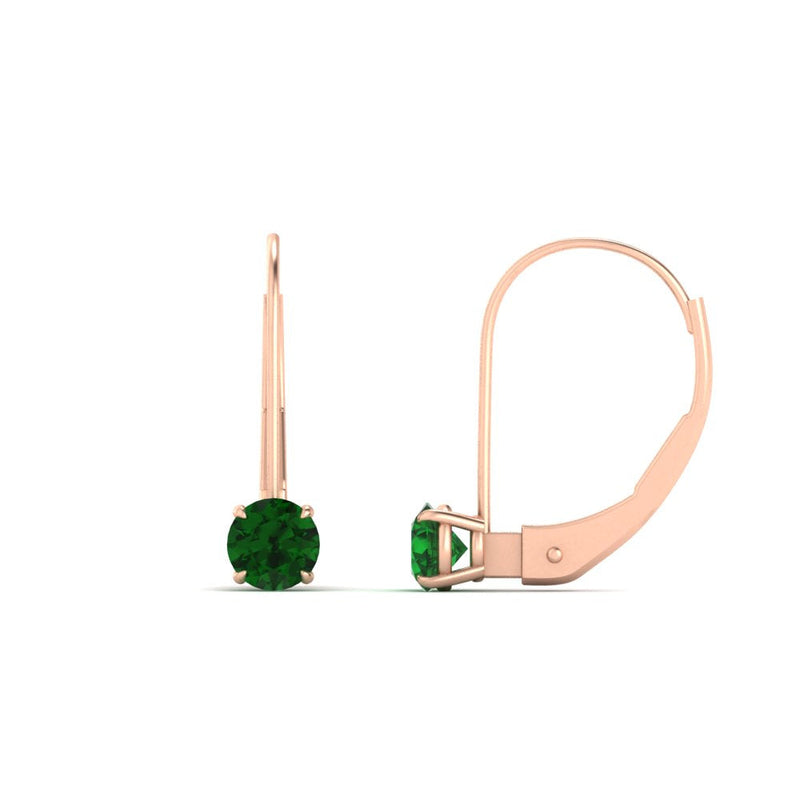 Small Round Diamond Leverback Earrings
