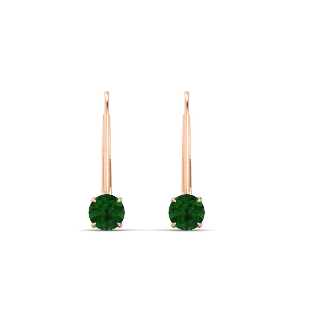 Small Round Diamond Leverback Earrings