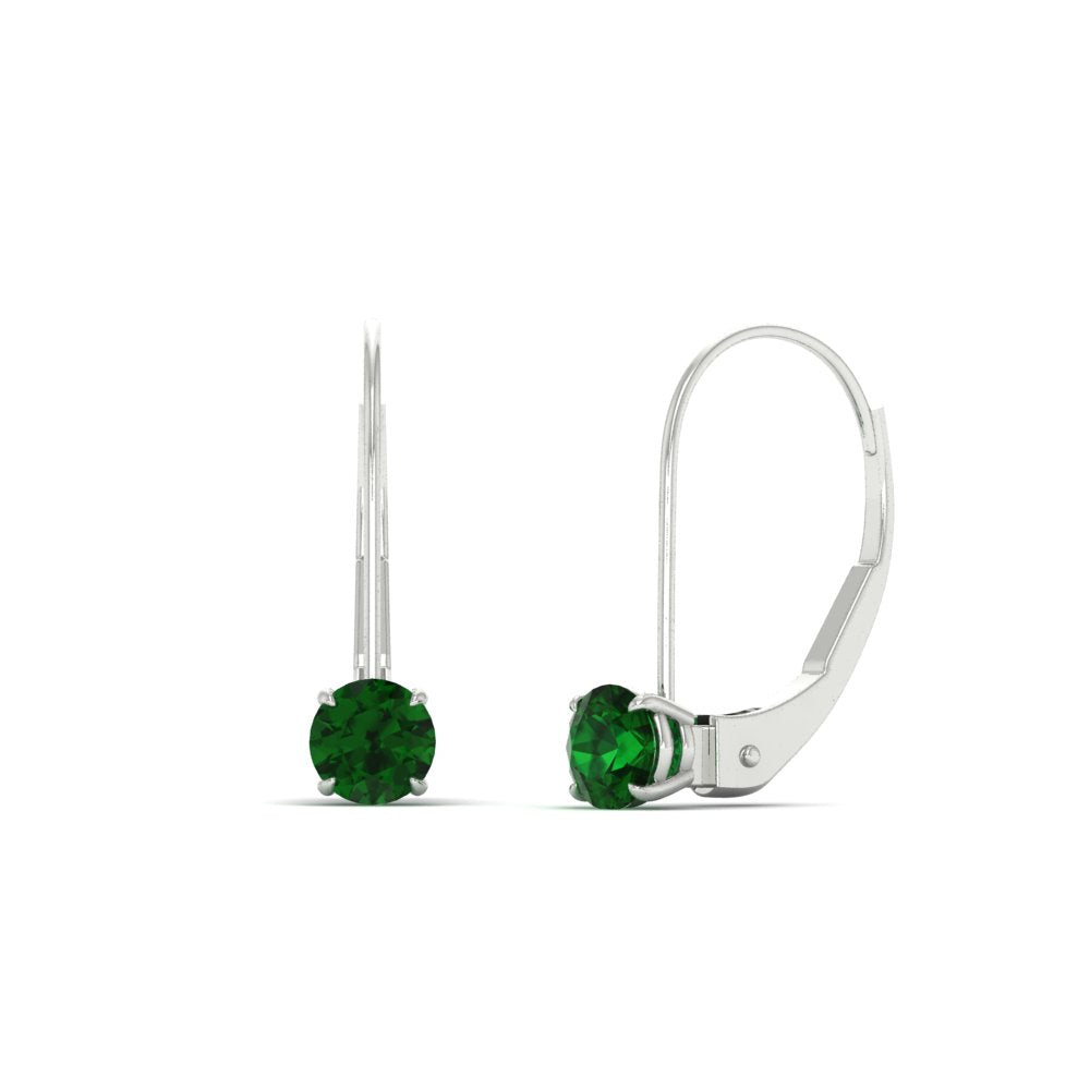 Small Round Diamond Leverback Earrings