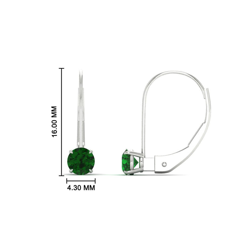 Small Round Diamond Leverback Earrings