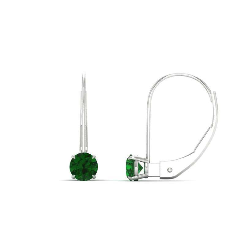 Small Round Diamond Leverback Earrings
