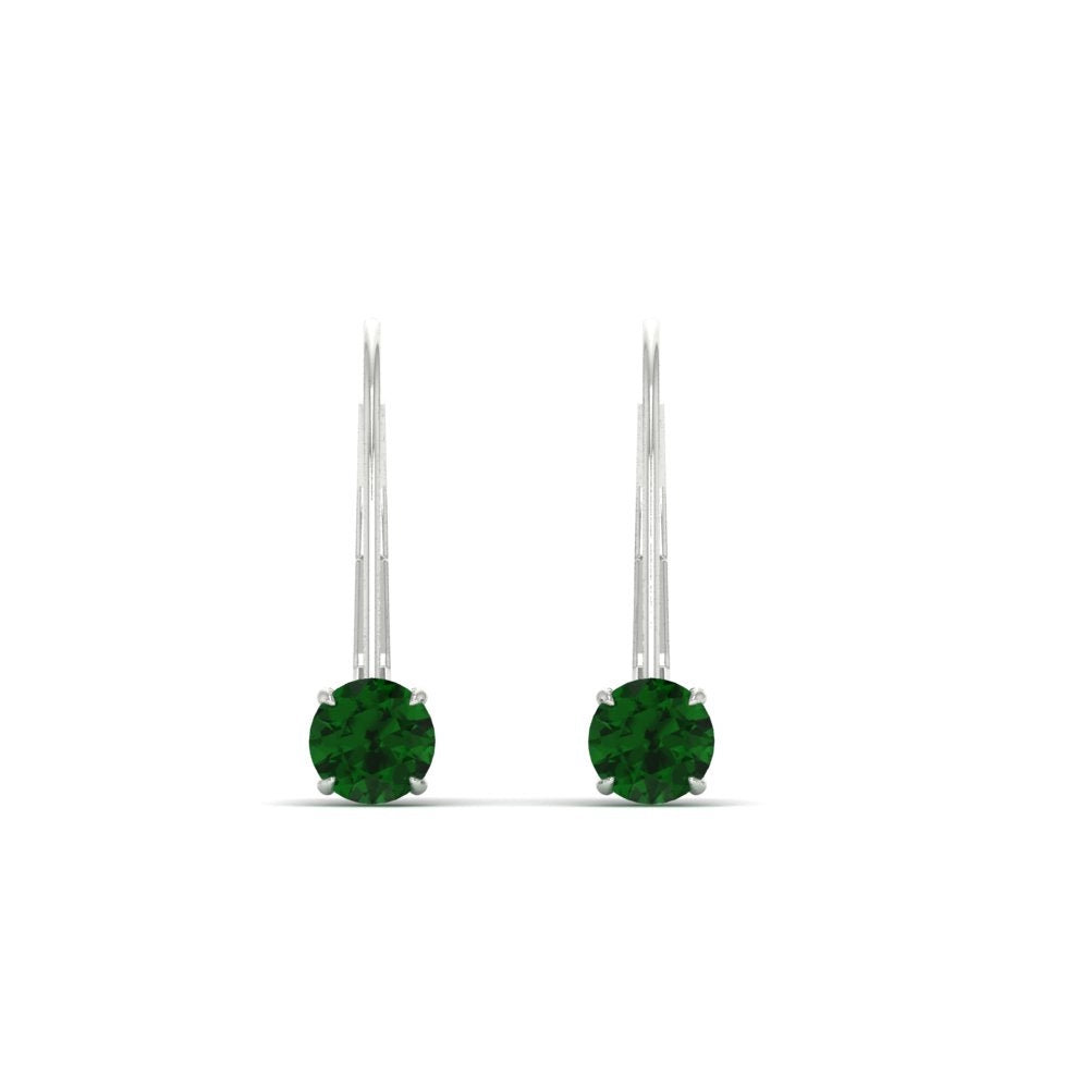 Small Round Diamond Leverback Earrings