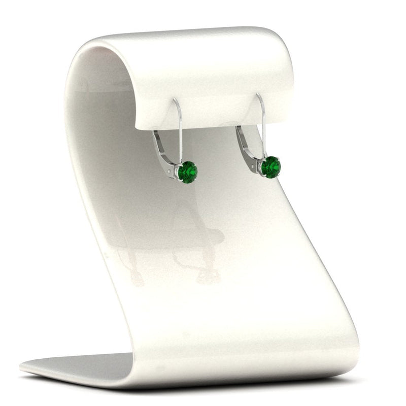 Small Round Diamond Leverback Earrings