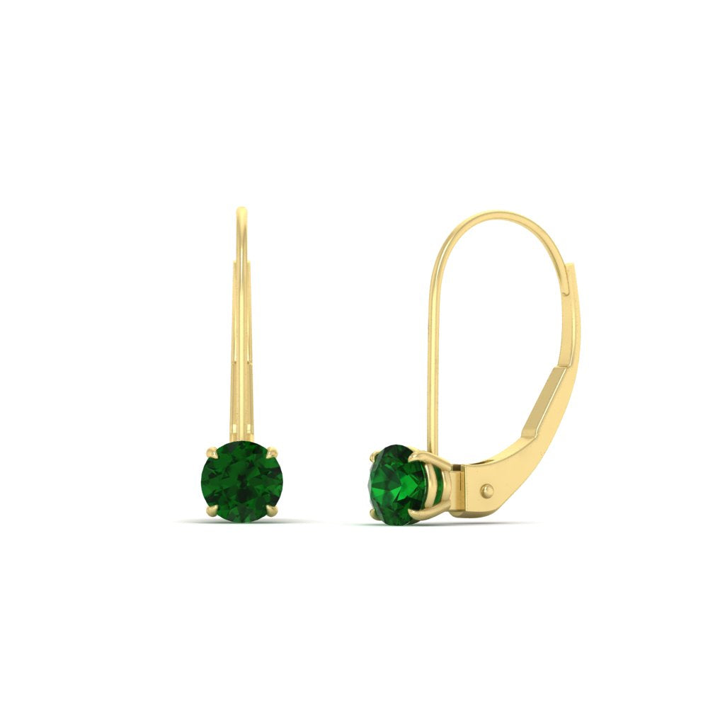 Small Round Diamond Leverback Earrings