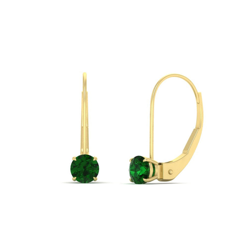 Small Round Diamond Leverback Earrings
