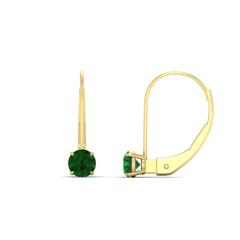 Small Round Diamond Leverback Earrings