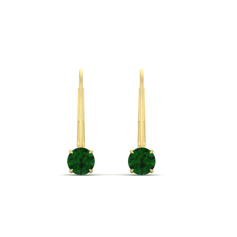 Small Round Diamond Leverback Earrings