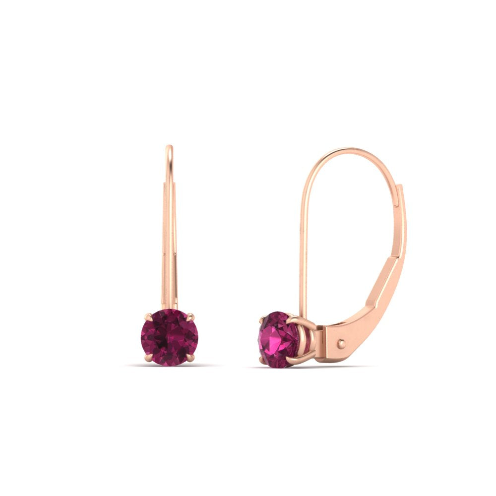 Small Round Diamond Leverback Earrings