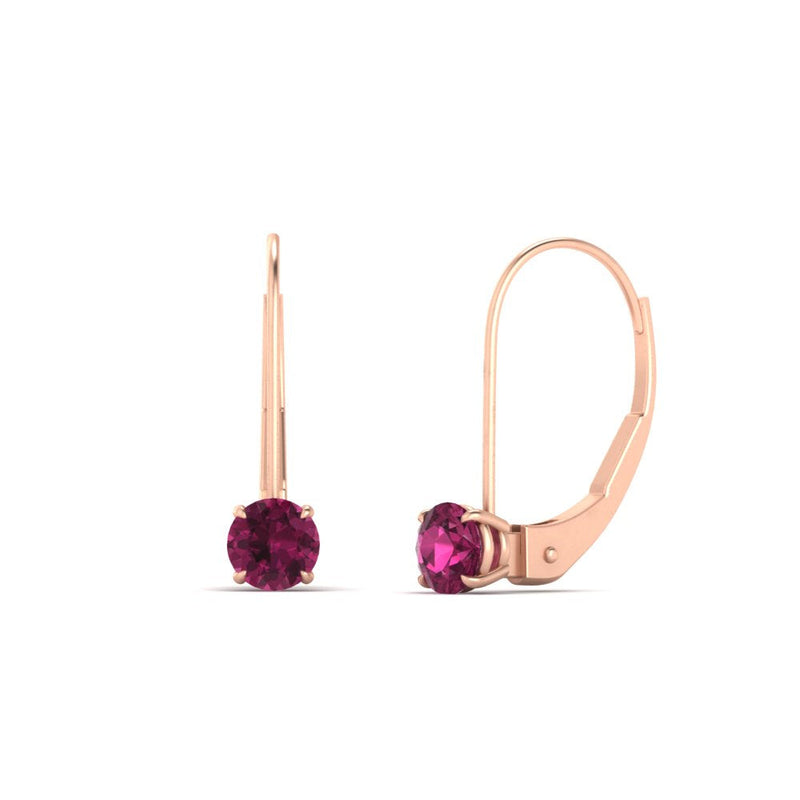 Small Round Diamond Leverback Earrings