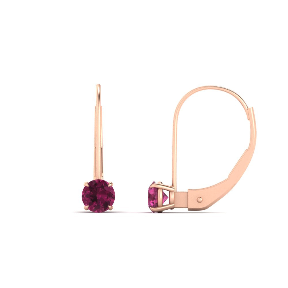Small Round Diamond Leverback Earrings