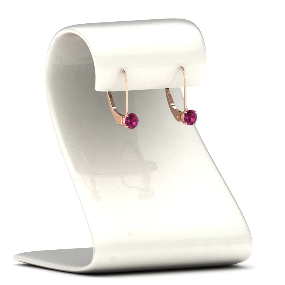 Small Round Diamond Leverback Earrings