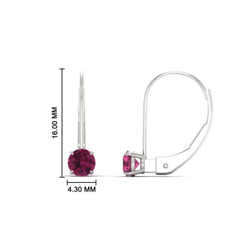 Small Round Diamond Leverback Earrings