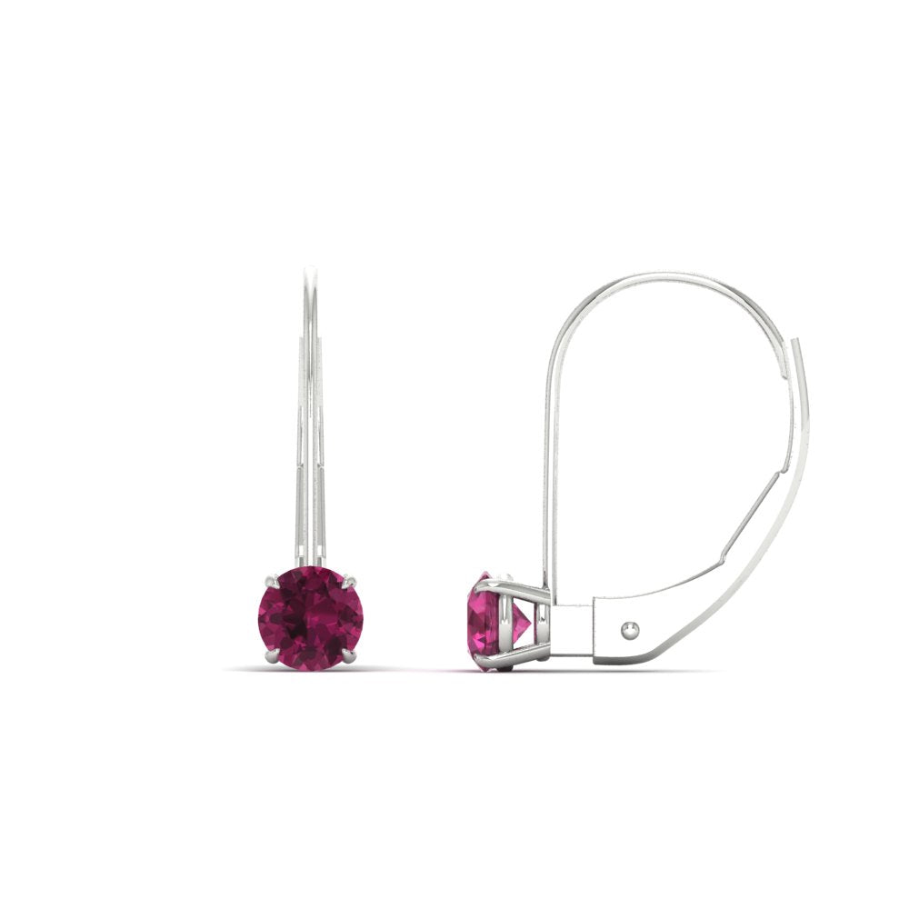 Small Round Diamond Leverback Earrings