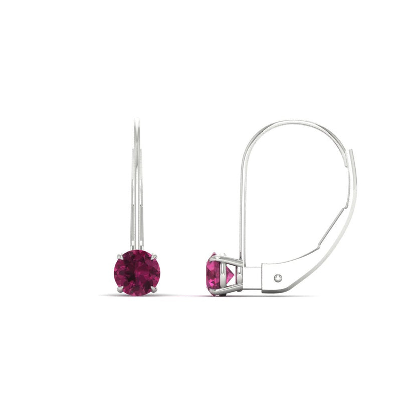 Small Round Diamond Leverback Earrings
