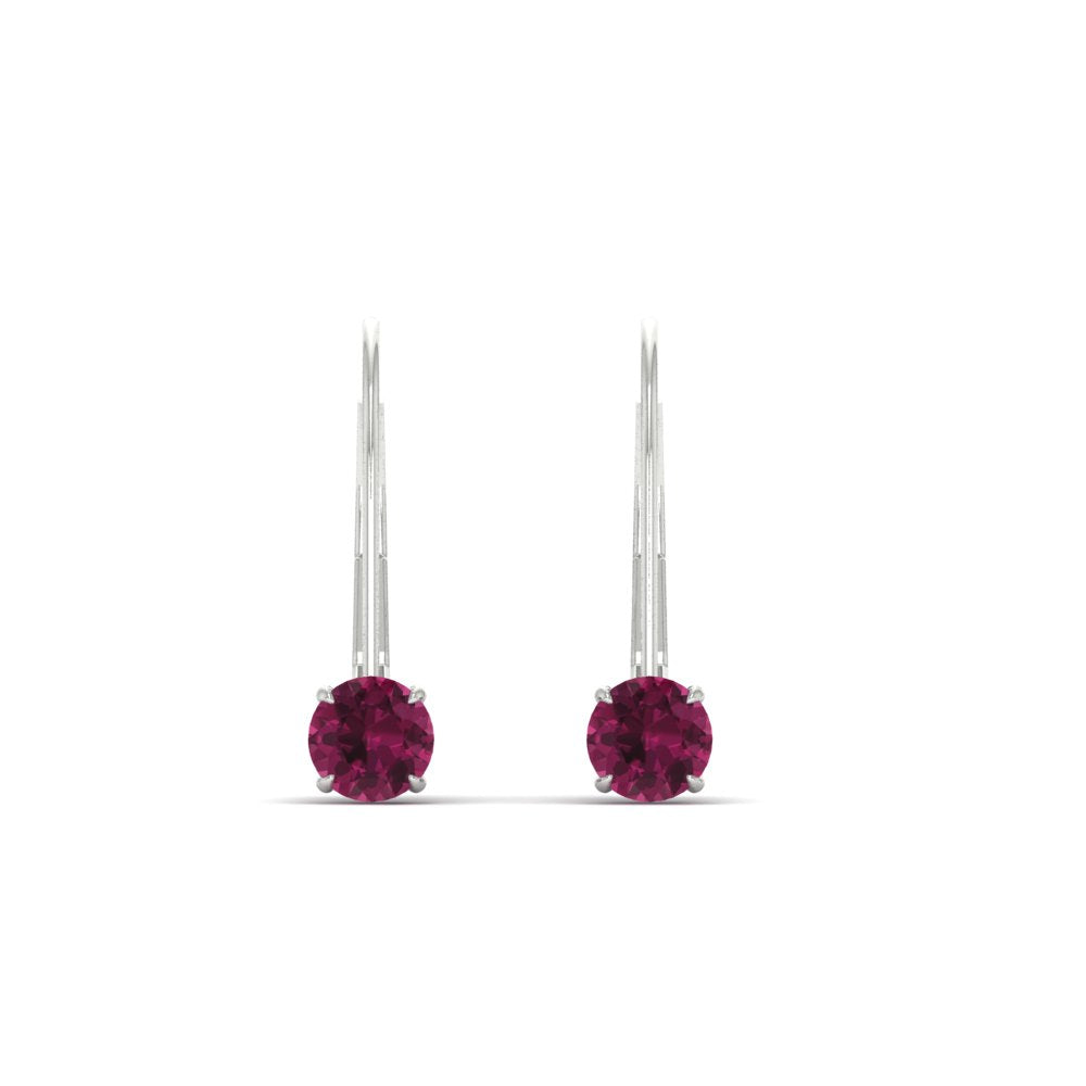 Small Round Diamond Leverback Earrings