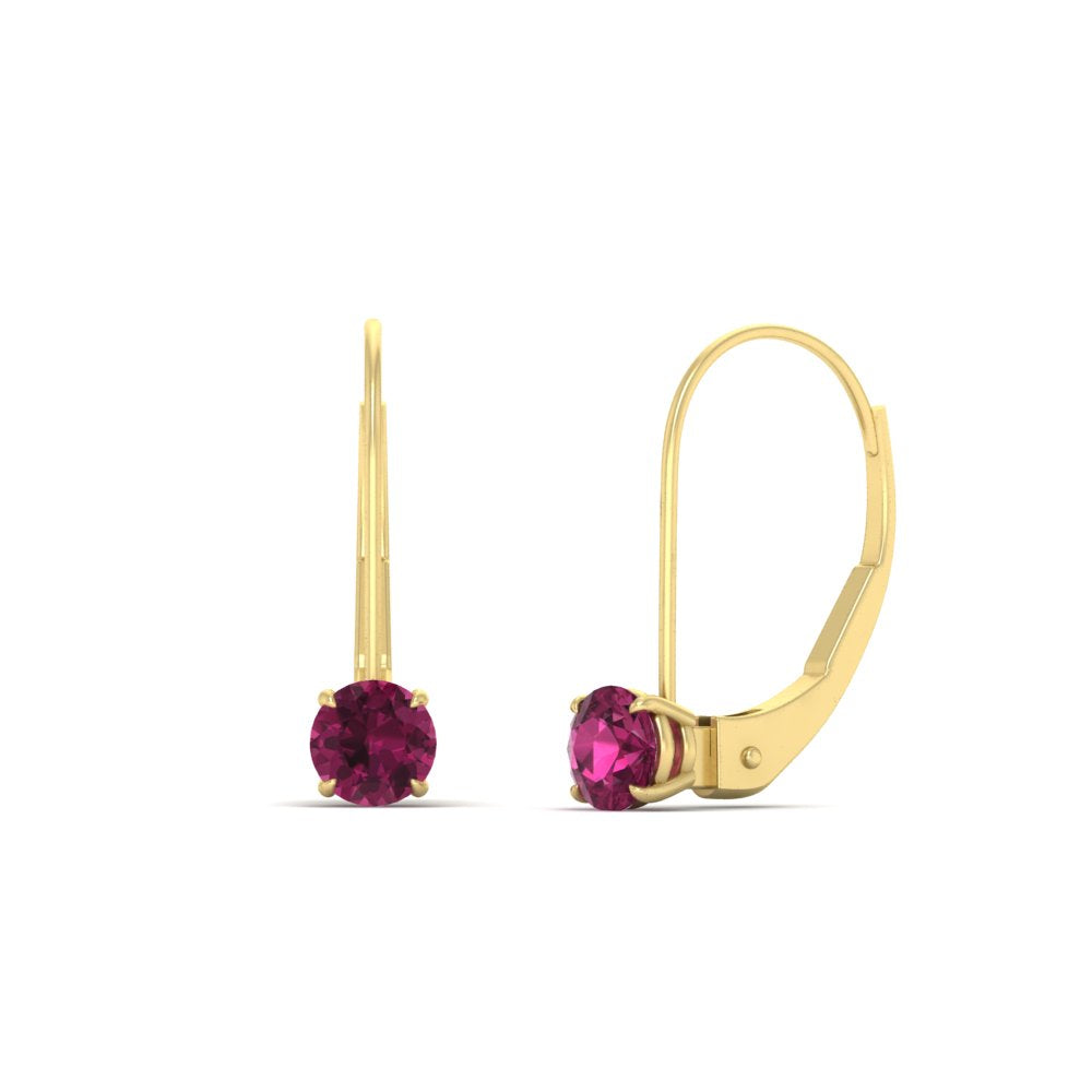 Small Round Diamond Leverback Earrings