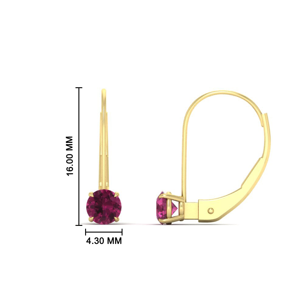Small Round Diamond Leverback Earrings