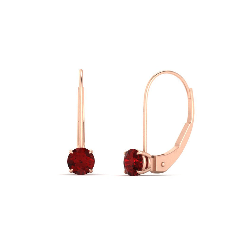 Small Round Diamond Leverback Earrings