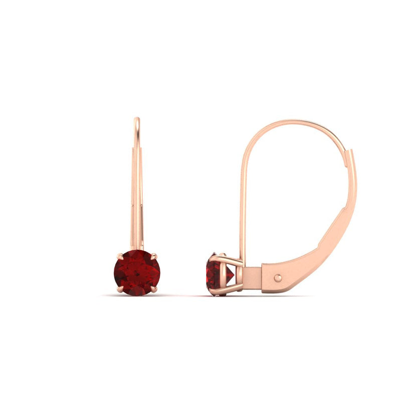 Small Round Diamond Leverback Earrings