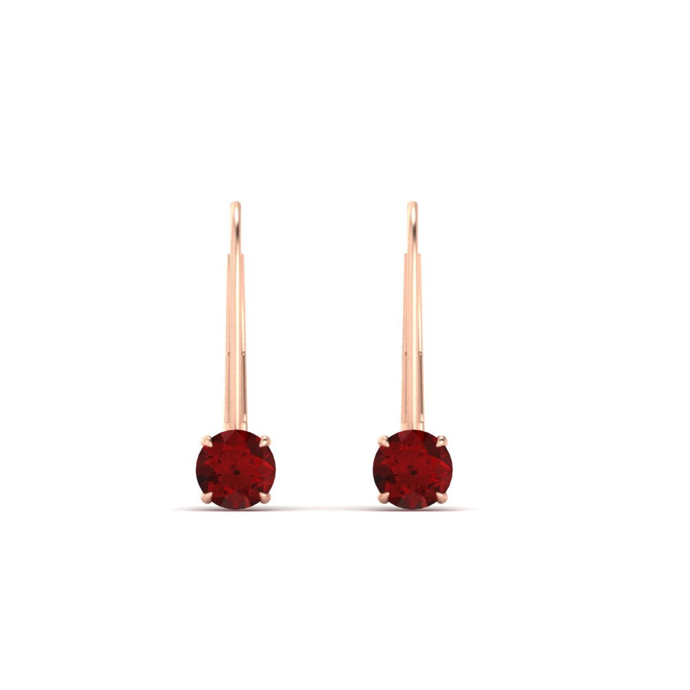 Small Round Diamond Leverback Earrings