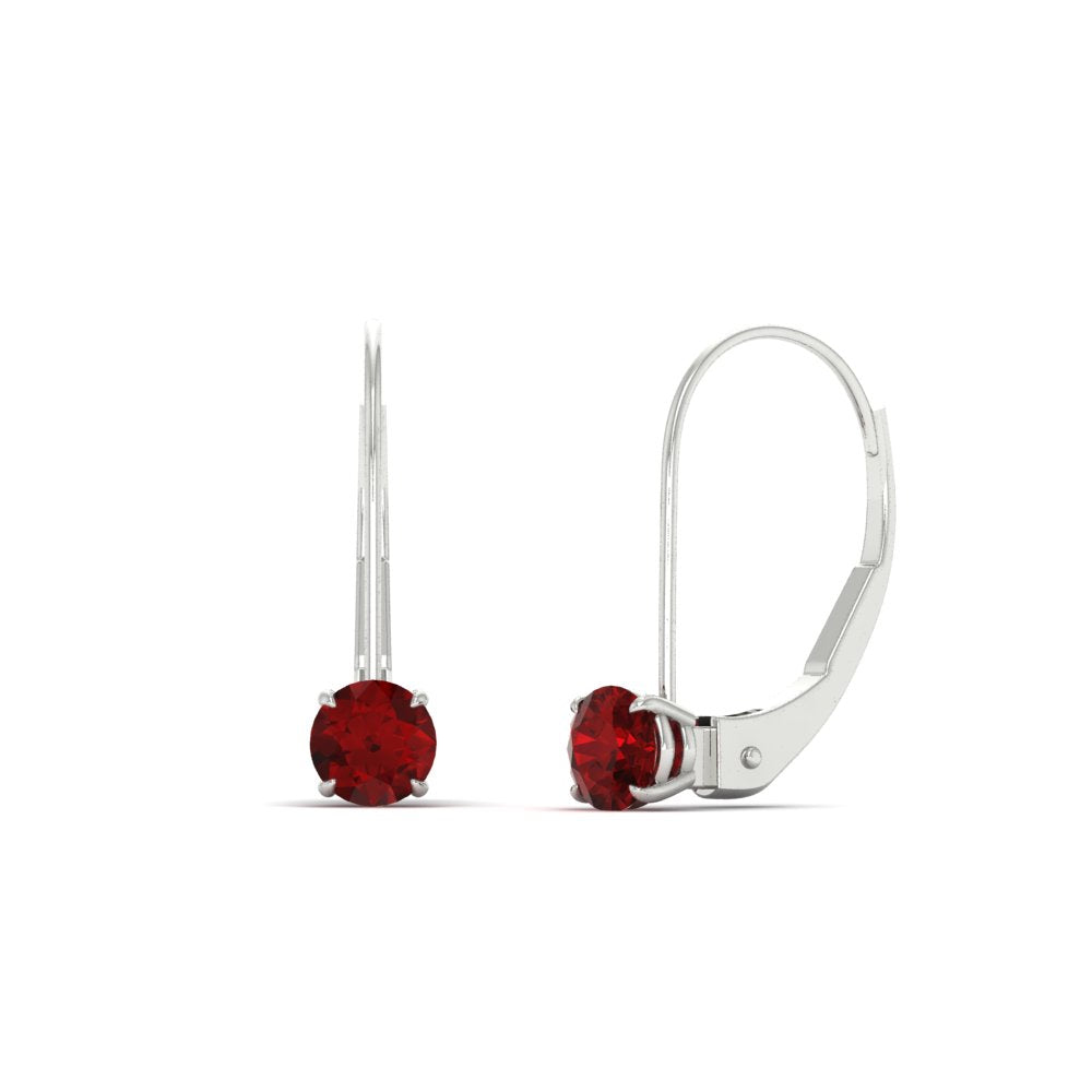 Small Round Diamond Leverback Earrings
