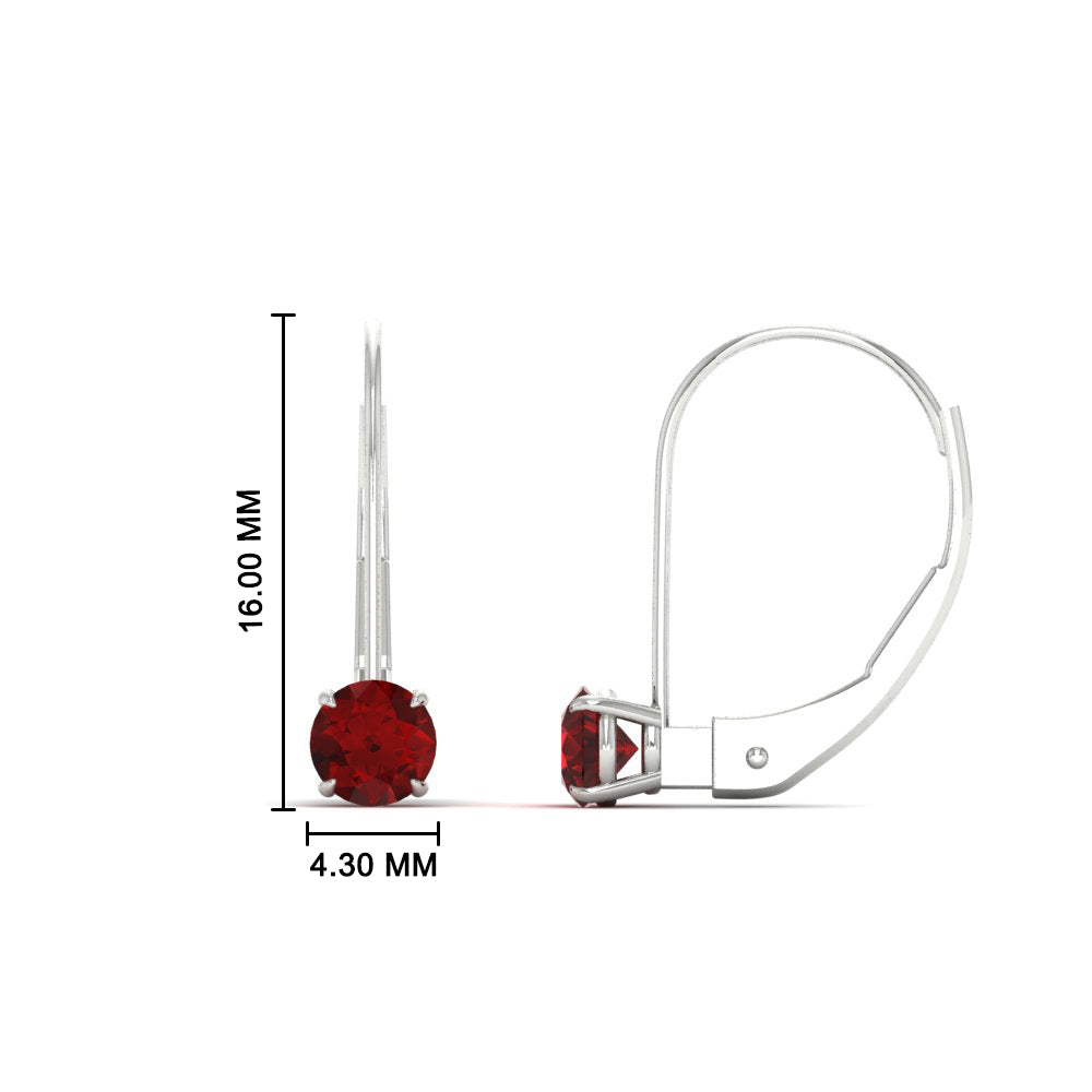 Small Round Diamond Leverback Earrings