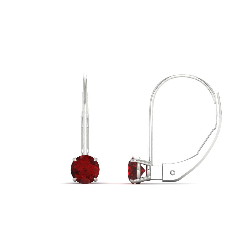 Small Round Diamond Leverback Earrings