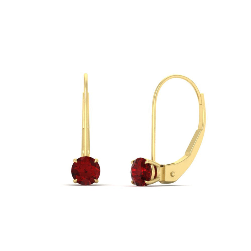 Small Round Diamond Leverback Earrings