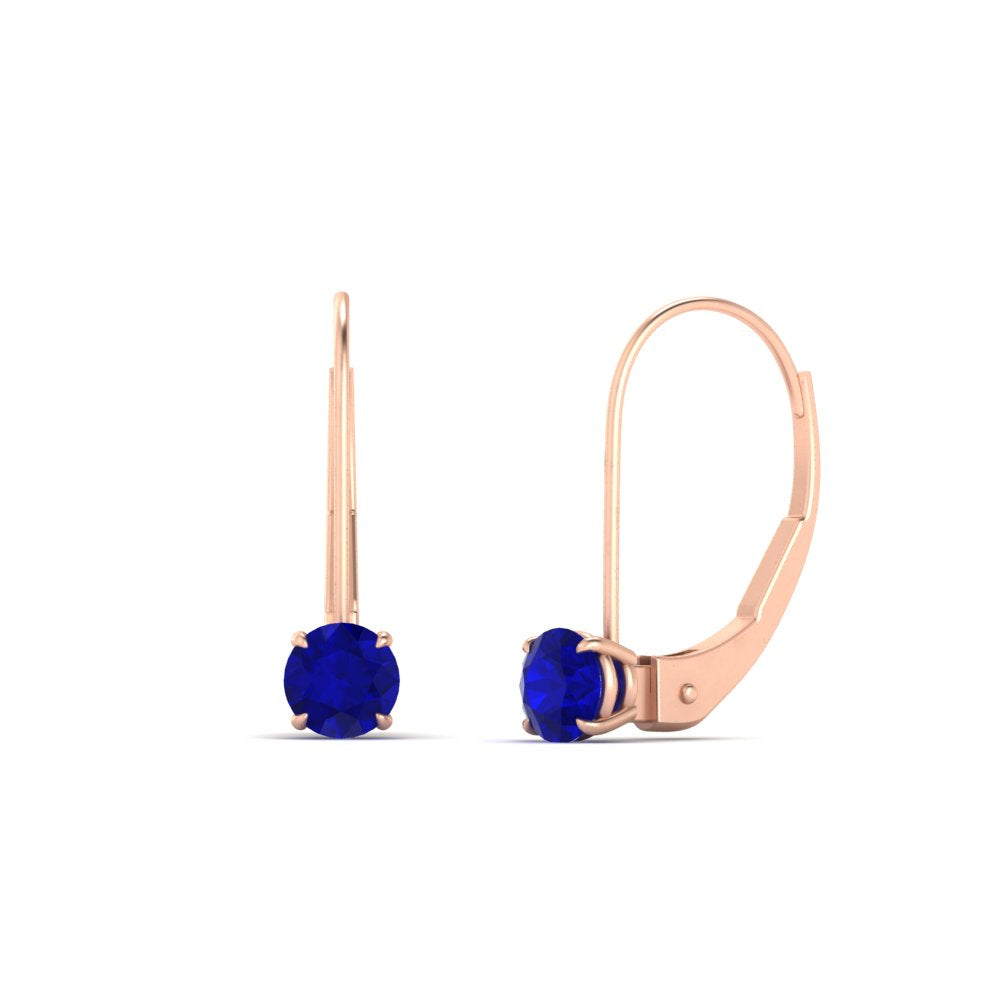 Small Round Diamond Leverback Earrings