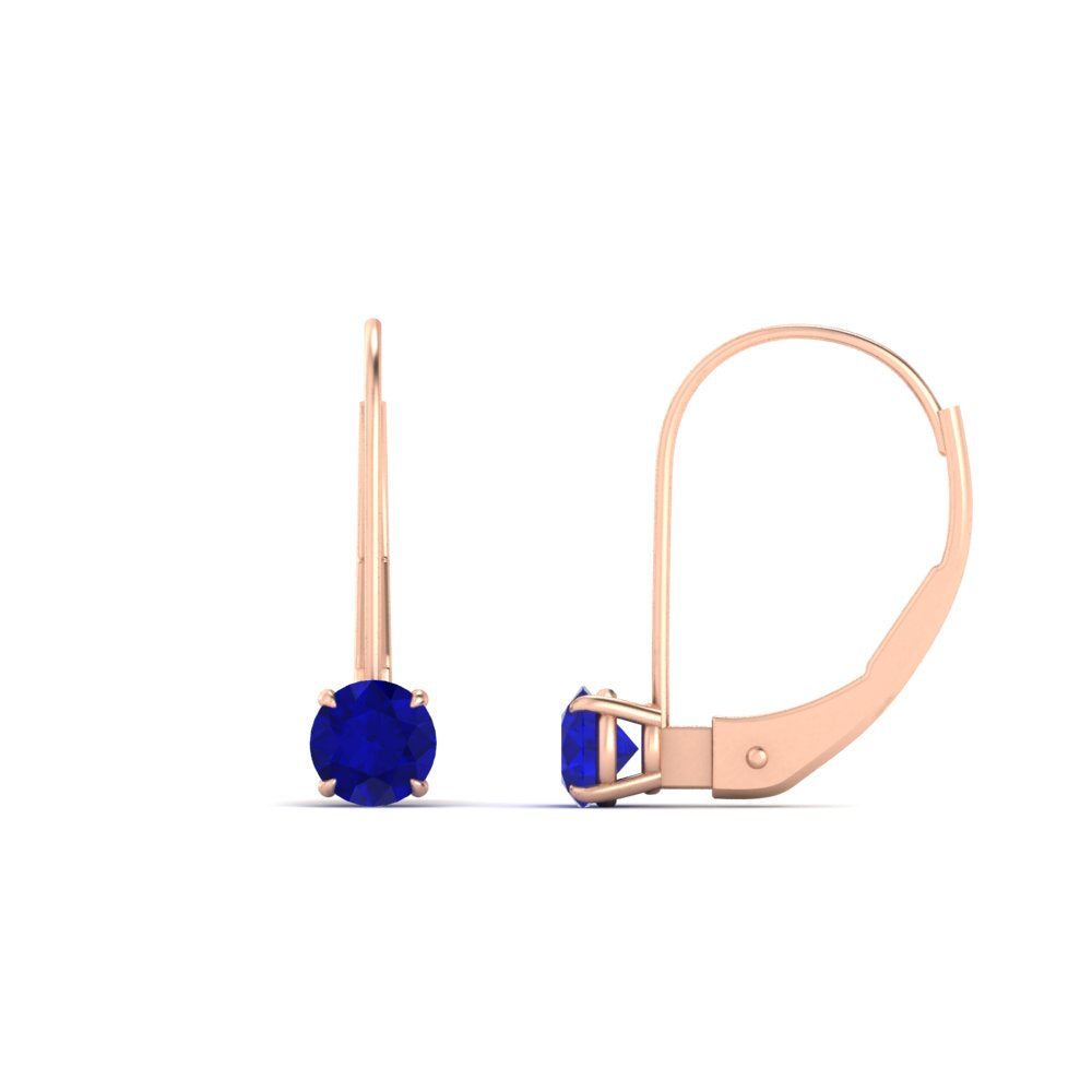 Small Round Diamond Leverback Earrings