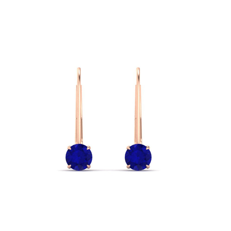 Small Round Diamond Leverback Earrings