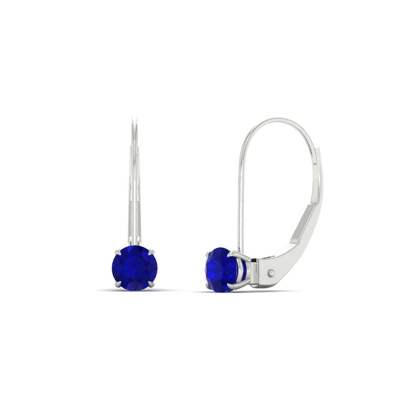 Small Round Diamond Leverback Earrings