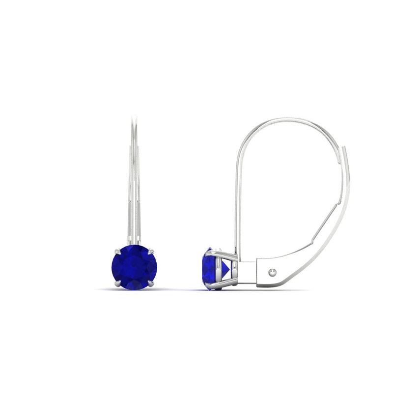 Small Round Diamond Leverback Earrings