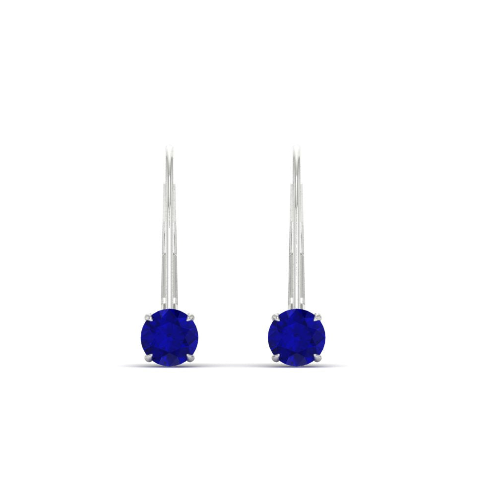 Small Round Diamond Leverback Earrings