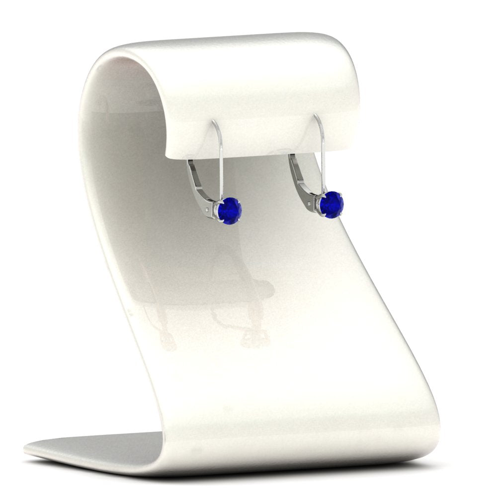 Small Round Diamond Leverback Earrings