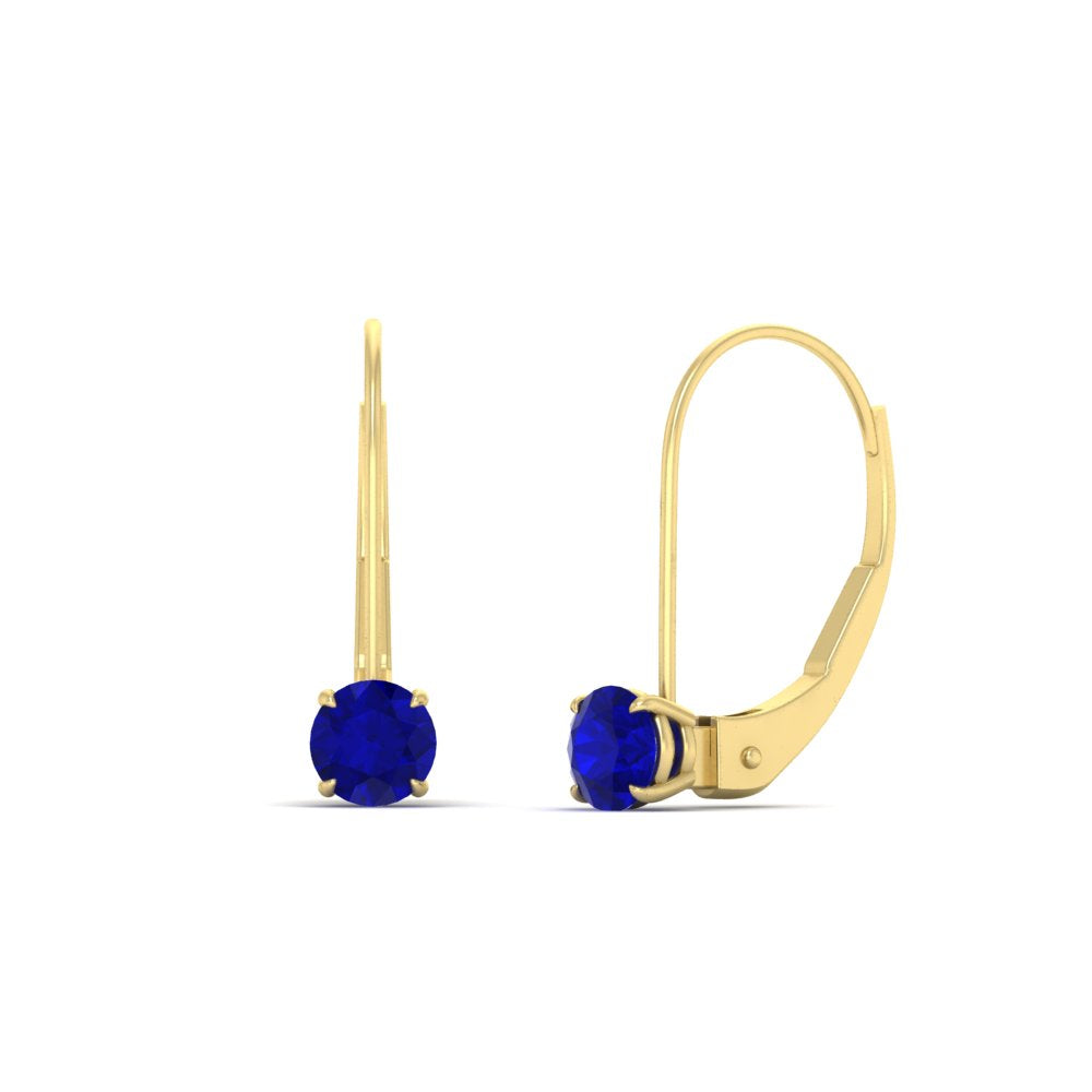 Small Round Diamond Leverback Earrings