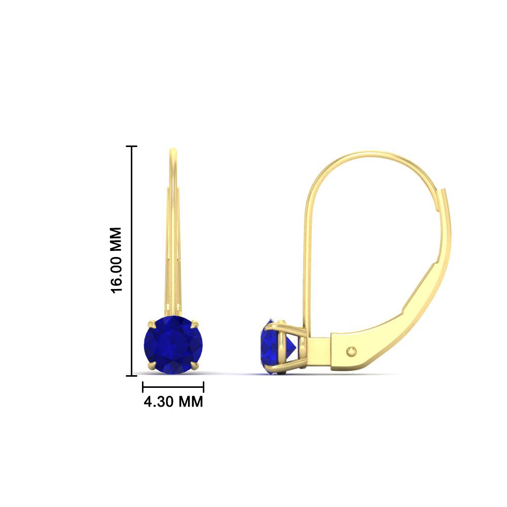 Small Round Diamond Leverback Earrings