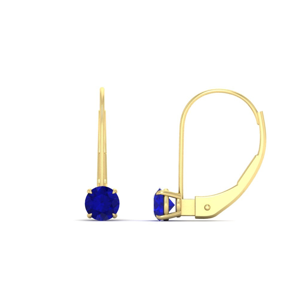 Small Round Diamond Leverback Earrings