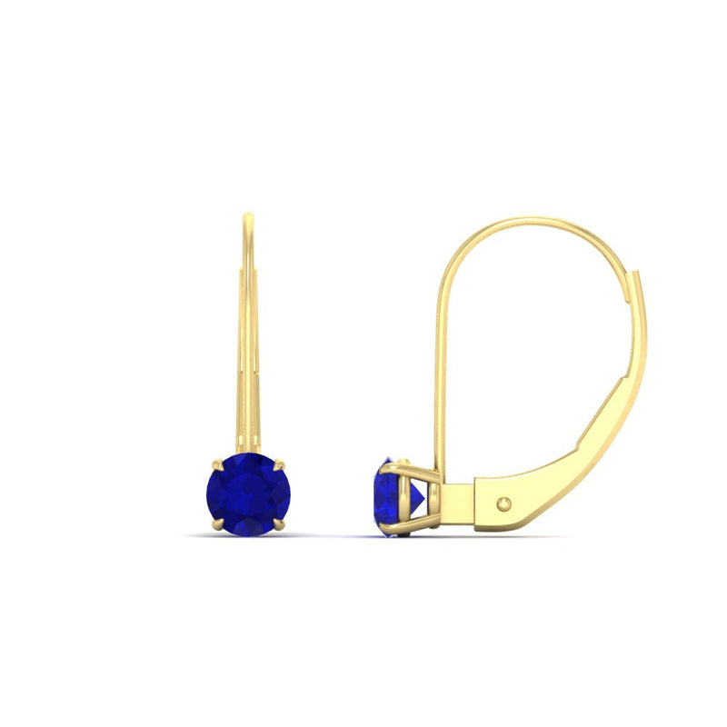 Small Round Diamond Leverback Earrings