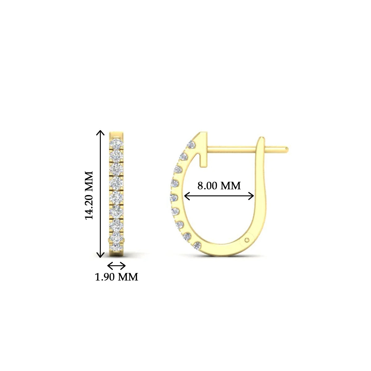 Round Diamond Huggie Hoop Earrings
