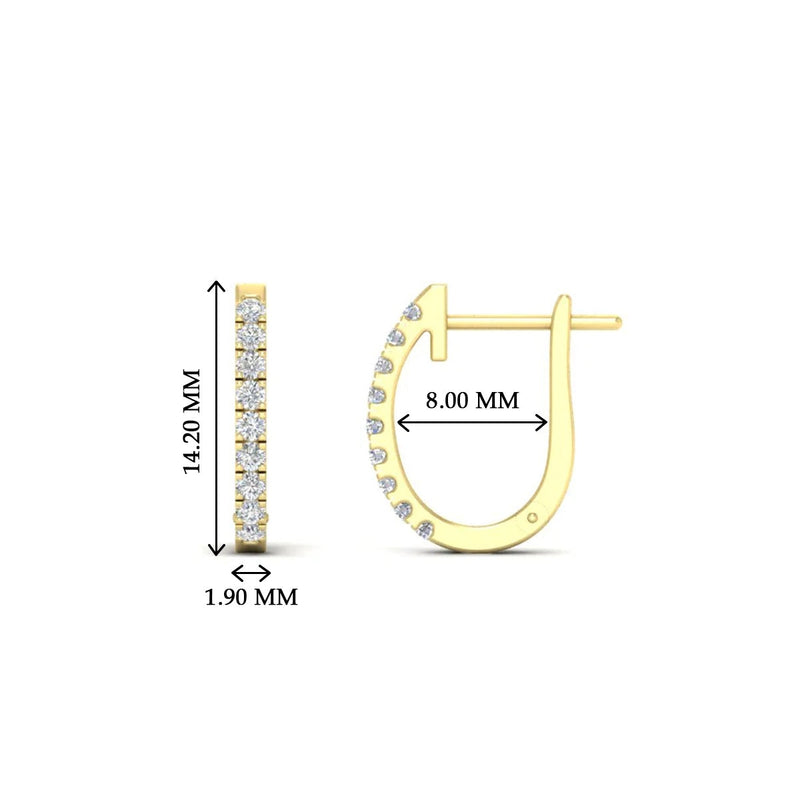 Round Diamond Huggie Hoop Earrings